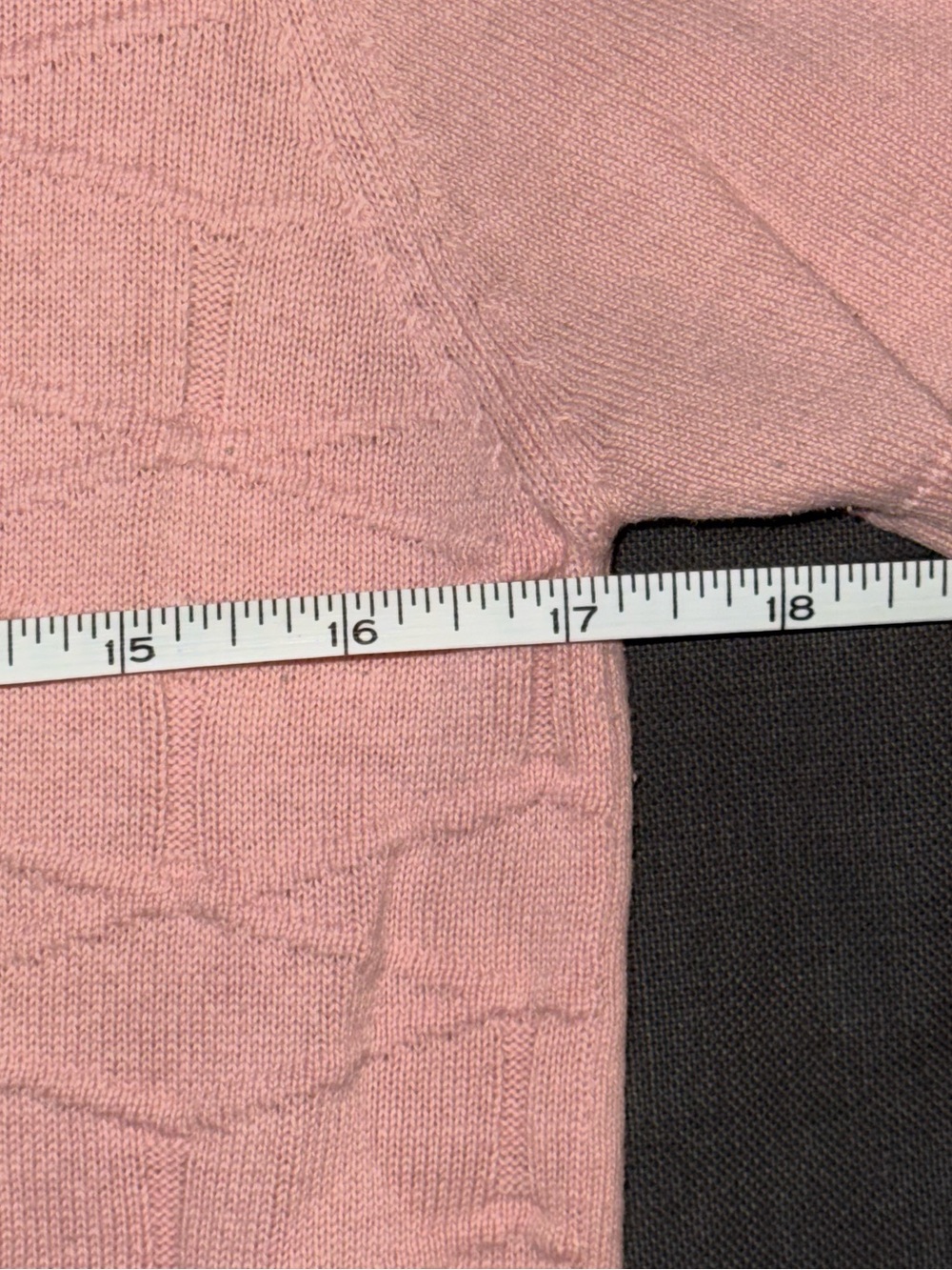 Kamiseta Pink Textured Short Sleeve Knit Sweater Top Size L For layering in Fall - Picture 7 of 11